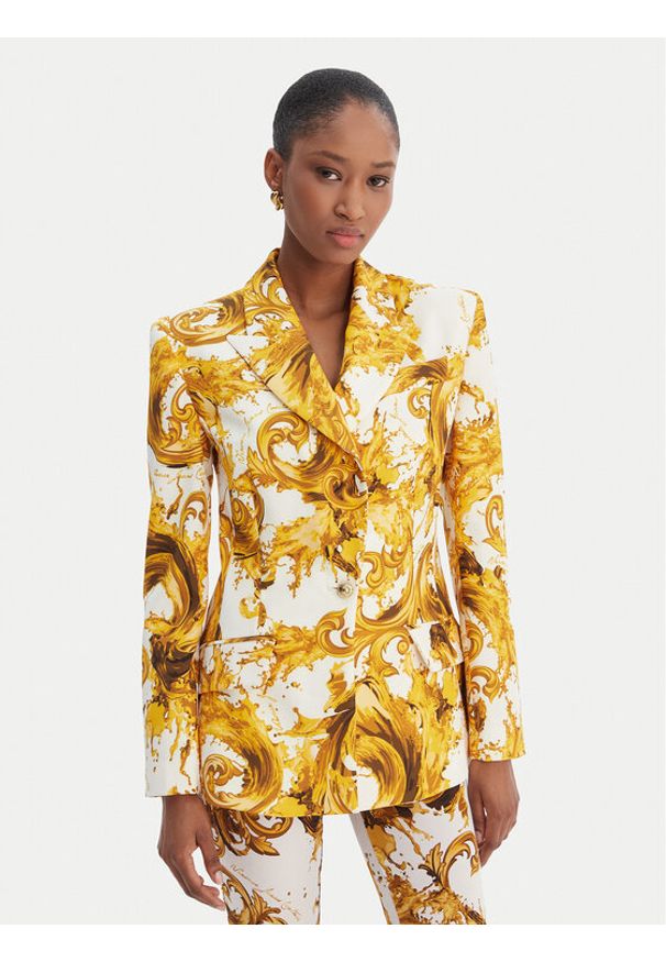 Versace Jeans Couture Marynarka 80HAQ702 NS756 Biały Slim Fit. Kolor: biały. Materiał: syntetyk