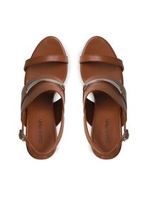 Calvin Klein Sandały Block Hl Sandal HW0HW01612 Brązowy. Kolor: brązowy. Materiał: skóra #4