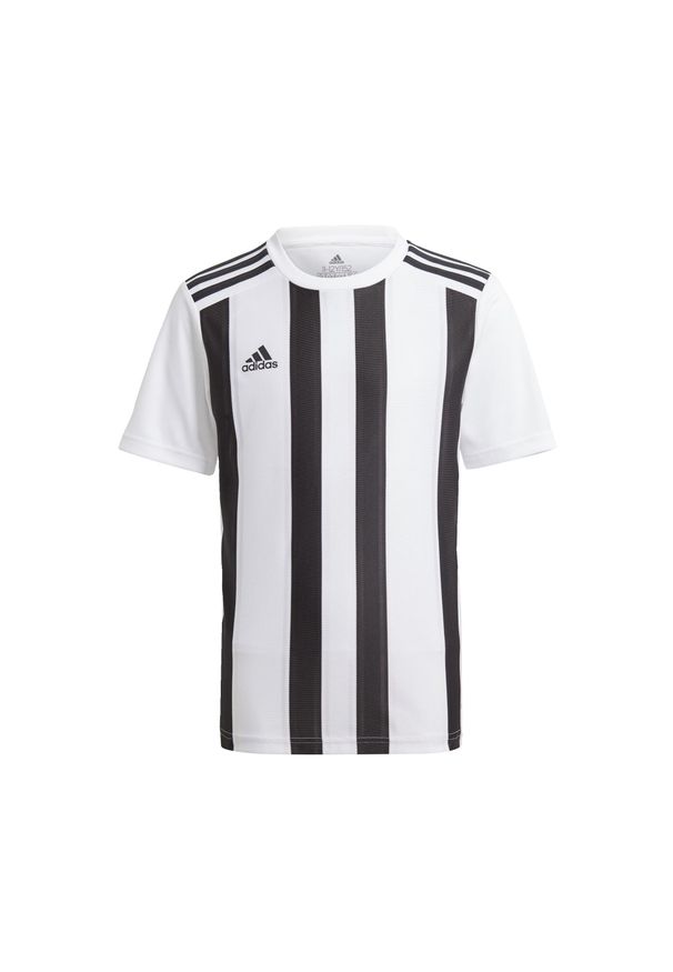 Adidas - Koszulka dziecięca adidas Striped 21. Kolor: biały, czarny, wielokolorowy