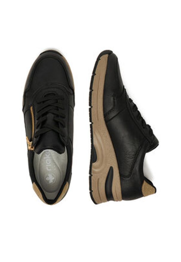 Rieker Sneakersy N9301-00 Czarny. Kolor: czarny. Materiał: skóra