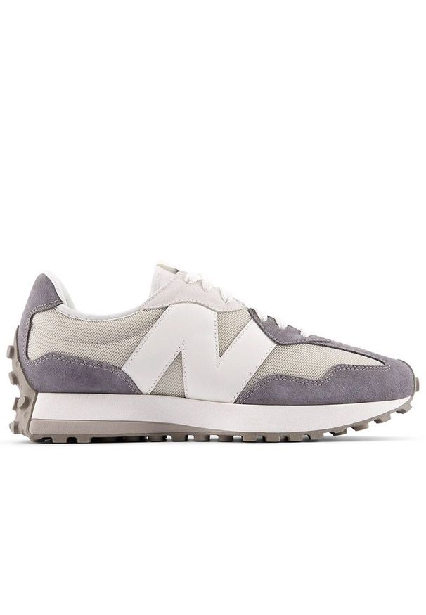 Buty unisex New Balance U327LND - szare. Okazja: na co dzień. Zapięcie: sznurówki. Kolor: szary. Materiał: materiał, zamsz, prążkowany, guma, skóra. Szerokość cholewki: normalna