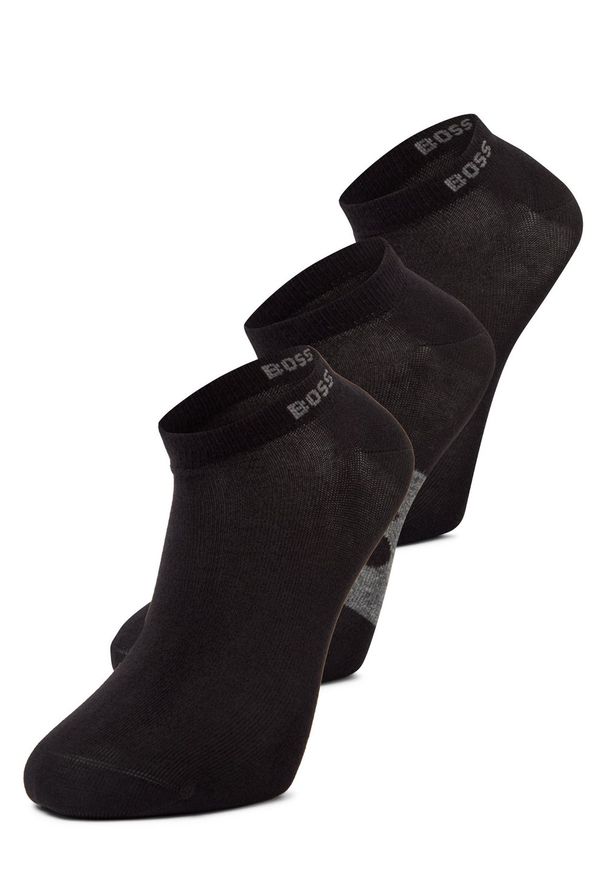 BOSS Męskie skarpety do trampek w 3-paku Mężczyźni czarny|wielokolorowy wzorzysty, 43-46. Kolor: wielokolorowy, czarny. Materiał: bawełna