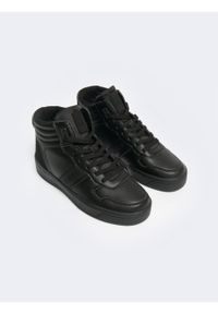 Big-Star - Sneakersy męskie czarne KK174135 906. Okazja: na co dzień. Kolor: czarny. Materiał: syntetyk, skóra, jeans. Szerokość cholewki: normalna. Sport: turystyka piesza #4