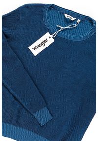 Wrangler - DAMSKI SWETER WRANGLER TWO TONE KNIT NAVY W81081P35. Materiał: bawełna, dzianina