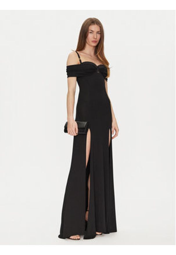 Elisabetta Franchi Sukienka wieczorowa AB-R08-51E2-V800 Czarny Regular Fit. Kolor: czarny. Materiał: wiskoza. Styl: wizytowy