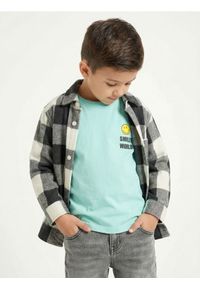 Sinsay - Kurtka koszulowa w kratę z kapturem Smiley - czarny. Typ kołnierza: kaptur. Kolor: czarny #1