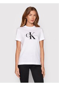 Calvin Klein Jeans T-Shirt J20J219142 Biały Regular Fit. Kolor: biały. Materiał: bawełna