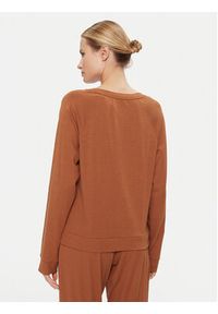 Calvin Klein Underwear Koszulka piżamowa 000QS7003E Brązowy Regular Fit. Kolor: brązowy. Materiał: bawełna