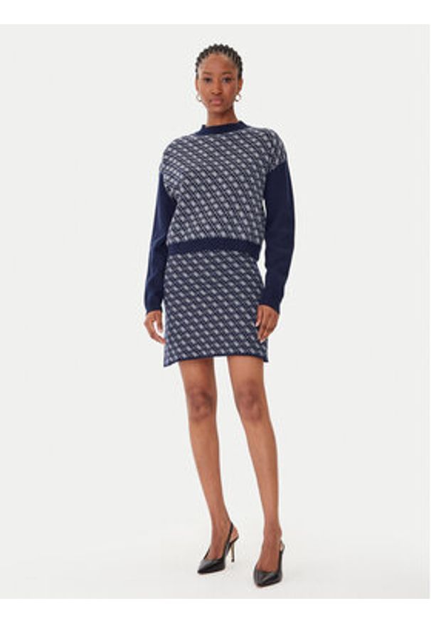 Guess Golf W5BR23 Z3JD2 Granatowy Relaxed Fit. Typ kołnierza: golf. Kolor: niebieski. Materiał: syntetyk