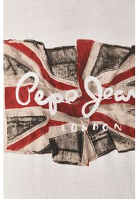 Pepe Jeans - Longsleeve Flag Logo. Kolor: biały. Materiał: bawełna, dzianina. Długość rękawa: długi rękaw. Wzór: nadruk #5
