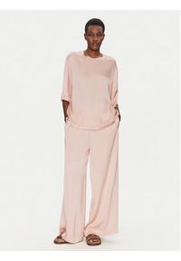 ViCOLO Bluzka TD0013 Różowy Relaxed Fit. Kolor: różowy. Materiał: satyna, wiskoza