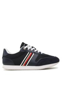 TOMMY HILFIGER - Tommy Hilfiger Sneakersy Essential Runner FW0FW07163 Granatowy. Kolor: niebieski. Materiał: materiał