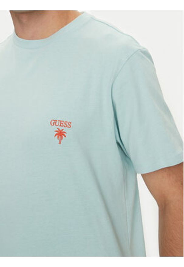 Guess T-Shirt F5GI09 KA260 Niebieski Regular Fit. Kolor: niebieski. Materiał: bawełna