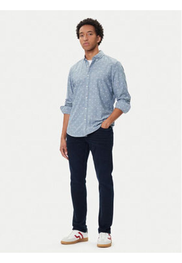 Mustang Koszula Elmore 1016948 Błękitny Regular Fit. Kolor: niebieski. Materiał: bawełna