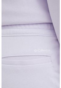 columbia - Columbia spodnie dresowe damskie kolor fioletowy gładkie. Kolor: fioletowy. Materiał: dresówka. Wzór: gładki #4