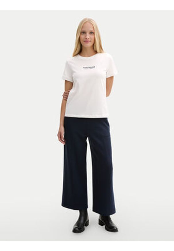 Tom Tailor T-Shirt 1045543 Biały Regular Fit. Kolor: biały. Materiał: bawełna