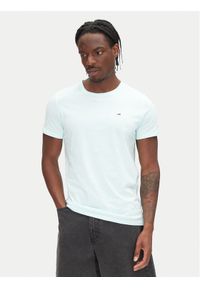 Tommy Jeans T-Shirt DM0DM04411 Zielony Slim Fit. Kolor: zielony. Materiał: bawełna