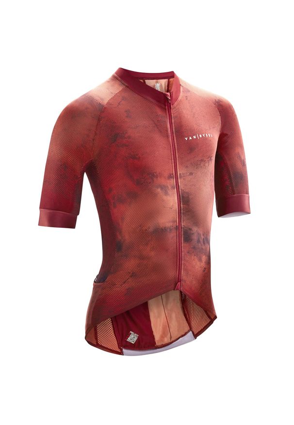 VAN RYSEL - Koszulka rowerowa szosowa Van Rysel Endurance Racer. Kolor: różowy, pomarańczowy. Materiał: tkanina, mesh