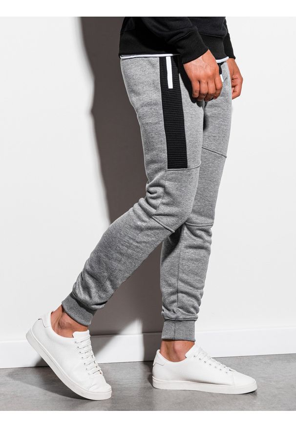 Szare spodnie Ombre Clothing melanż