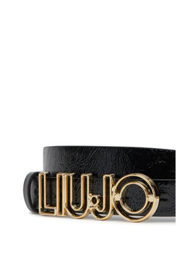 Liu Jo Pasek Damski Hips Belt 2.5Cm AA5232 E0008 Czarny. Kolor: czarny. Materiał: lakier, skóra