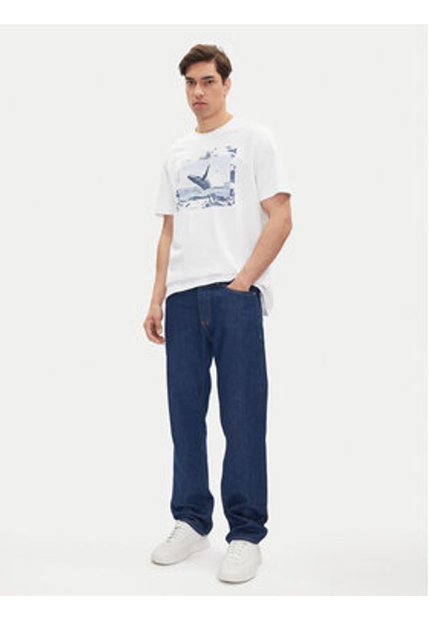 BOSS T-Shirt Te_Dunetrace 50539187 Biały Regular Fit. Kolor: biały. Materiał: bawełna