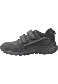 Geox - Buty GEOX J SIMBYOS BOY Czarny. Kolor: czarny. Materiał: tkanina, skóra. Sport: turystyka piesza
