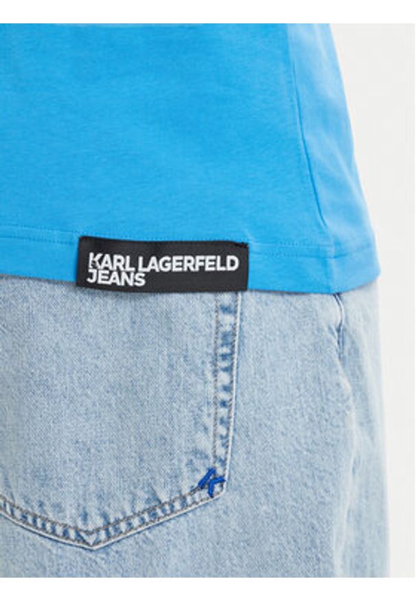 Karl Lagerfeld Jeans T-Shirt A1M17044 Niebieski Regular Fit. Kolor: niebieski. Materiał: bawełna