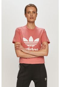 adidas Originals T-shirt GN2907 kolor fioletowy. Okazja: na co dzień. Kolor: fioletowy. Materiał: dzianina. Wzór: nadruk. Styl: casual