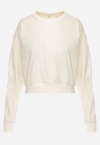 Renee - Jasnobeżowa Bluza z Bawełną ze Ściągaczami przy Rękawach i w Pasie Alberia. Kolor: beżowy. Materiał: bawełna #5