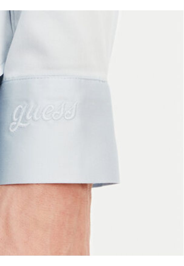 Guess Koszula W5RH31 WAF10 Niebieski Regular Fit. Kolor: niebieski. Materiał: bawełna