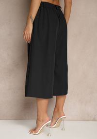 Renee - Czarne Eleganckie Spodnie Typu Culottes Silunea. Okazja: na co dzień, na spotkanie biznesowe, do pracy. Kolor: czarny. Styl: elegancki #3