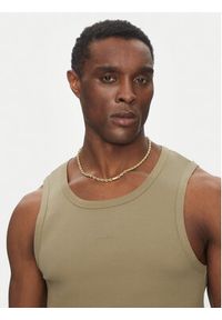 Hugo - HUGO Tank top Dapota 50542089 Brązowy Slim Fit. Kolor: brązowy. Materiał: bawełna
