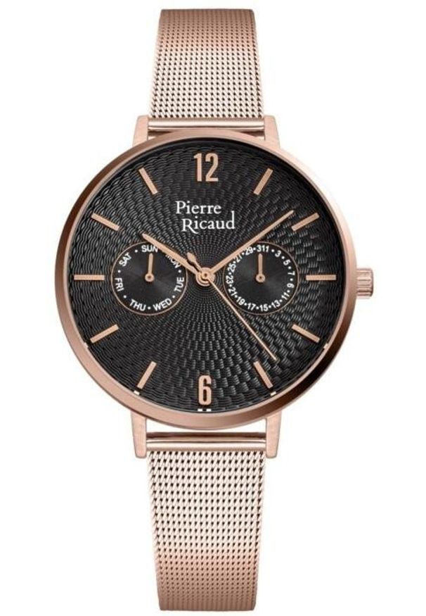 Zegarek damski Pierre Ricaud P22110.9154QF różowe złoto. Kolor: różowy, złoty, wielokolorowy