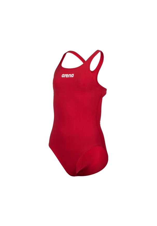 Dziewczęcy jednoczęściowy kostium kąpielowy Arena Team Pro Solid. Kolor: wielokolorowy, biały, czerwony