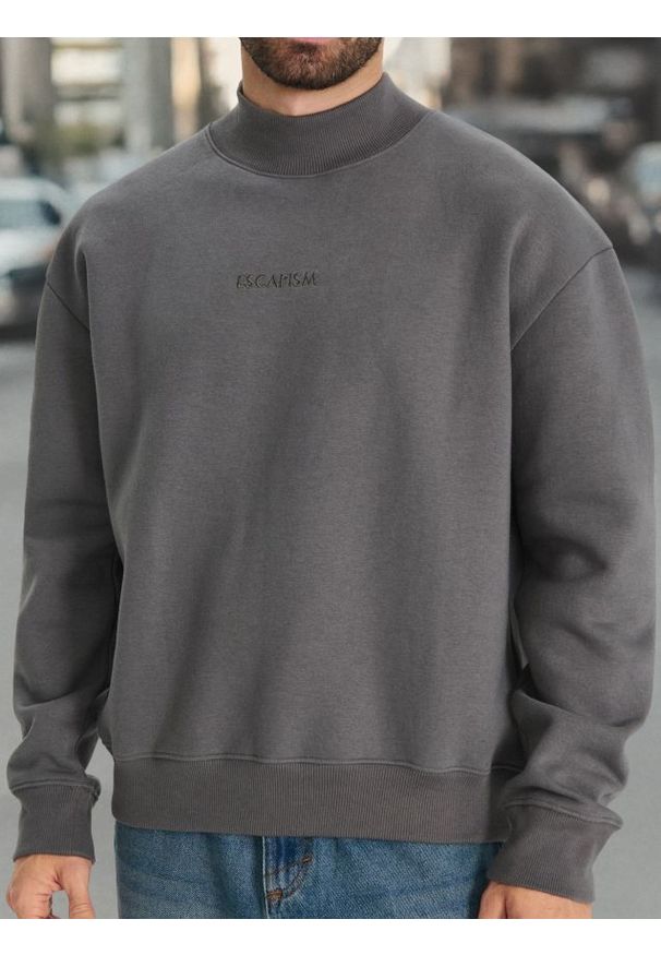 Sinsay - Bluza ze stójką - szary. Typ kołnierza: kołnierzyk stójkowy. Kolor: szary