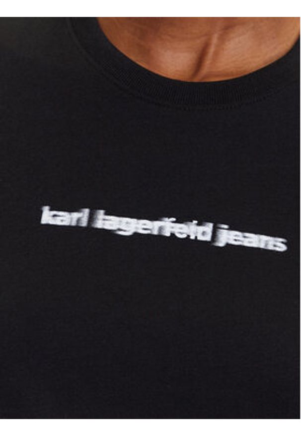 Karl Lagerfeld Jeans T-Shirt A3W17039 Czarny Regular Fit. Kolor: czarny. Materiał: bawełna