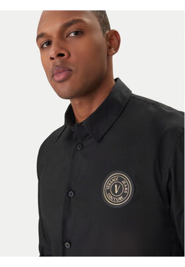 Versace Jeans Couture Koszula 80GALCS0 CNY17 Czarny Regular Fit. Kolor: czarny. Materiał: bawełna