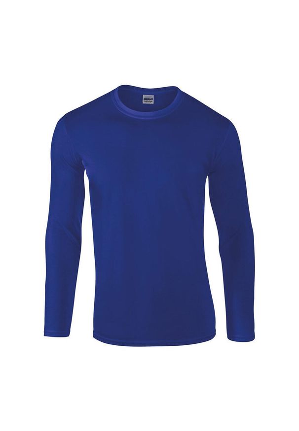 GILDAN - Koszulka Z Długim Rękawem Unisex Softstyle Dla Dorosłych. Kolor: niebieski. Długość rękawa: długi rękaw. Długość: długie. Sport: turystyka piesza