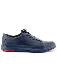 Polbut Buty męskie skórzane casual K22 granatowe wielokolorowe. Okazja: na co dzień. Zapięcie: bez zapięcia. Kolor: wielokolorowy. Materiał: skóra. Styl: casual #2