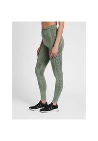 Damskie legginsy mid-rise Hummel Shaping. Kolor: zielony. Materiał: materiał, dzianina. Sport: joga i pilates