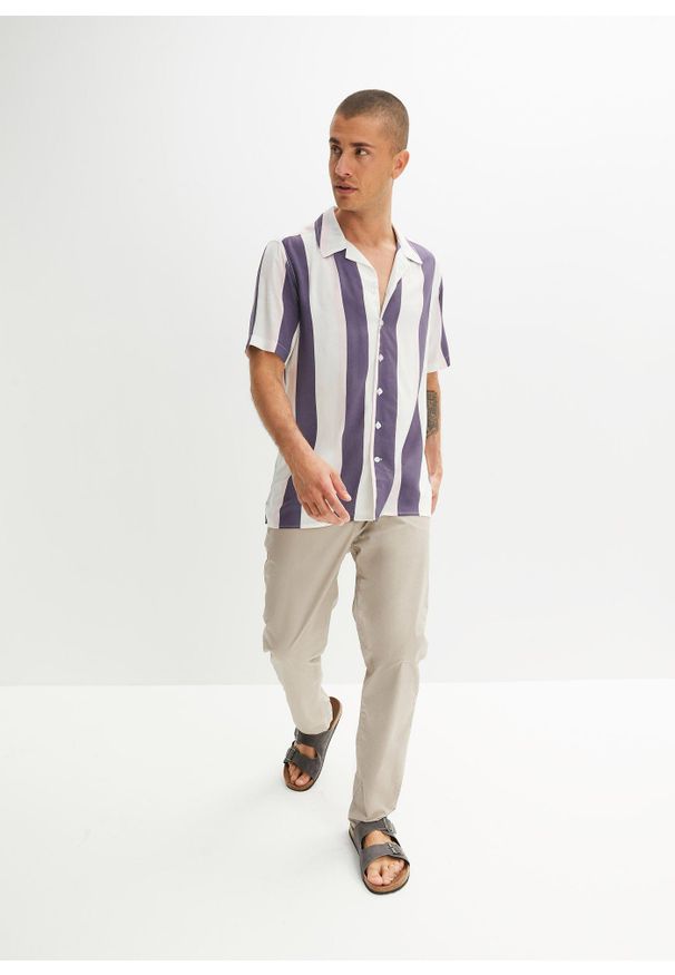 bonprix - Spodnie ze stretchem i gumką w talii, Regular Fit Straight. Kolor: szary