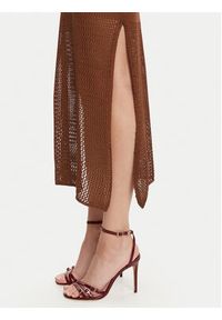 Fracomina Sukienka dzianinowa FS25SD5004K514O7 Brązowy Slim Fit. Kolor: brązowy. Materiał: wiskoza