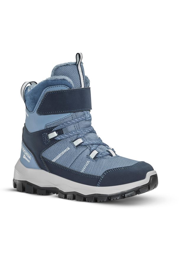 quechua - Buty turystyczne dla dzieci Quechua SH500 mountain wodoodporne. Kolor: szary, niebieski, zielony, wielokolorowy. Sezon: zima. Sport: turystyka piesza
