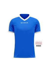 Koszulka Sportowa Givova Revolution 3XL - Oddychająca i Zrównoważona. Kolor: niebieski, biały, wielokolorowy. Sport: piłka nożna