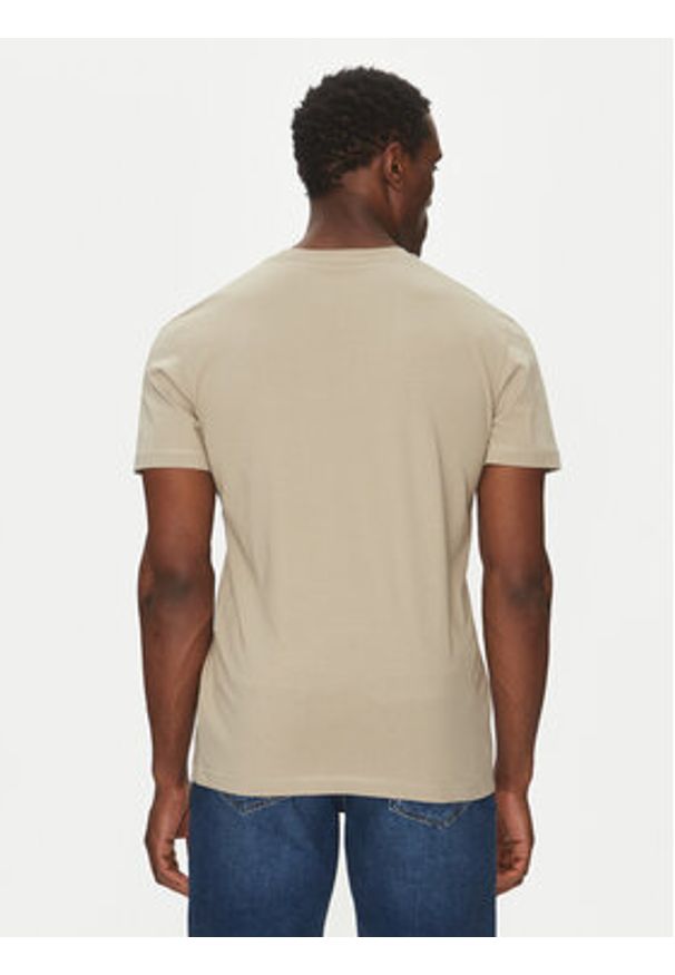 Calvin Klein Jeans T-Shirt Monologo J30J325649 Beżowy Regular Fit. Kolor: beżowy. Materiał: bawełna