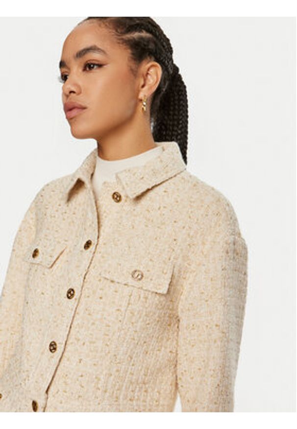 TwinSet - TWINSET Marynarka 242TP2126 Beżowy Regular Fit. Kolor: beżowy. Materiał: syntetyk