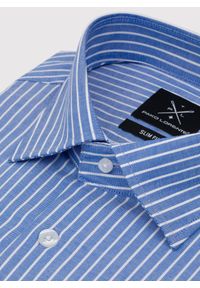 Pako Lorente - PAKO LORENTE – Niebieska koszula męska w paski. Kolor: niebieski. Materiał: bawełna. Długość rękawa: długi rękaw. Długość: długie. Wzór: paski #9