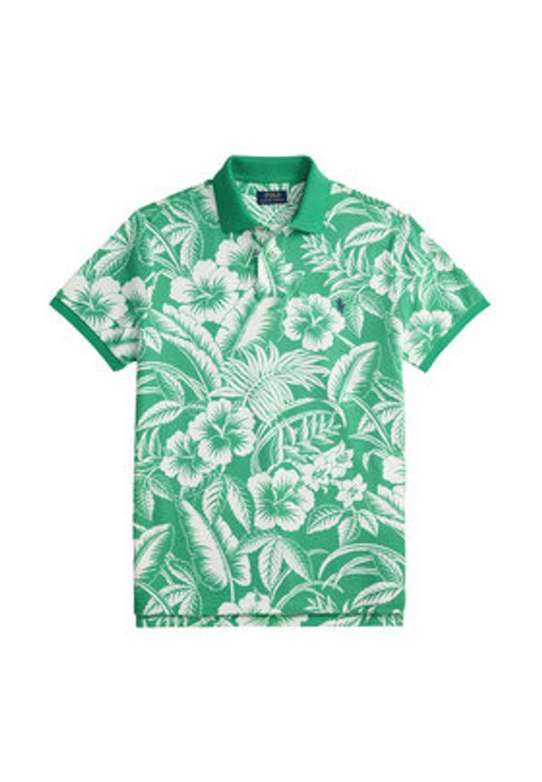 Polo Ralph Lauren Polo 710B13529001 Zielony Slim Fit. Typ kołnierza: polo. Kolor: zielony. Materiał: bawełna