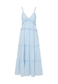 YAS Sukienka letnia Anina 26038014 Błękitny Regular Fit. Kolor: niebieski. Materiał: bawełna. Sezon: lato #2