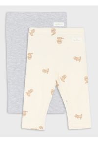 Sinsay - Bawełniane legginsy 2 pack - kremowy. Kolor: kremowy. Materiał: bawełna #1